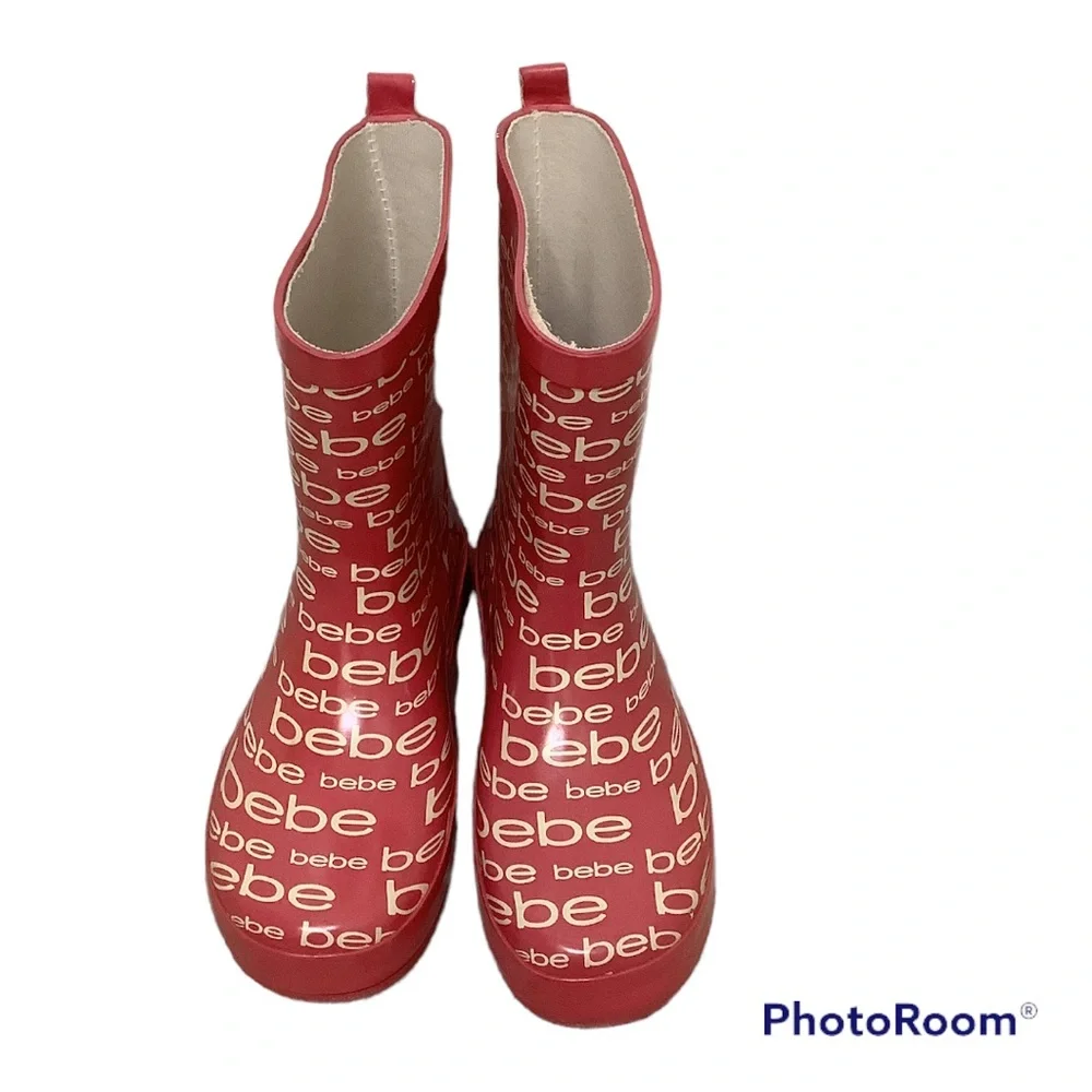 Bebe Logo Girls Waterproof Rubber Rainboots🇺🇸